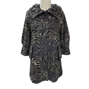 Simonton Says George Simonton 100% Polyester Animal Print Coat Sz M